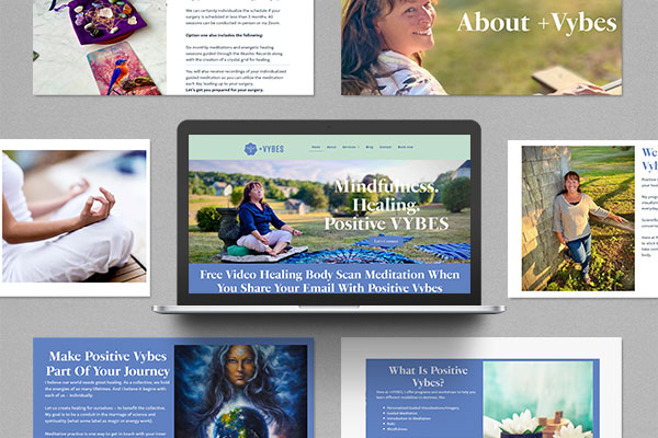 Collage of images from Positive Vybes website