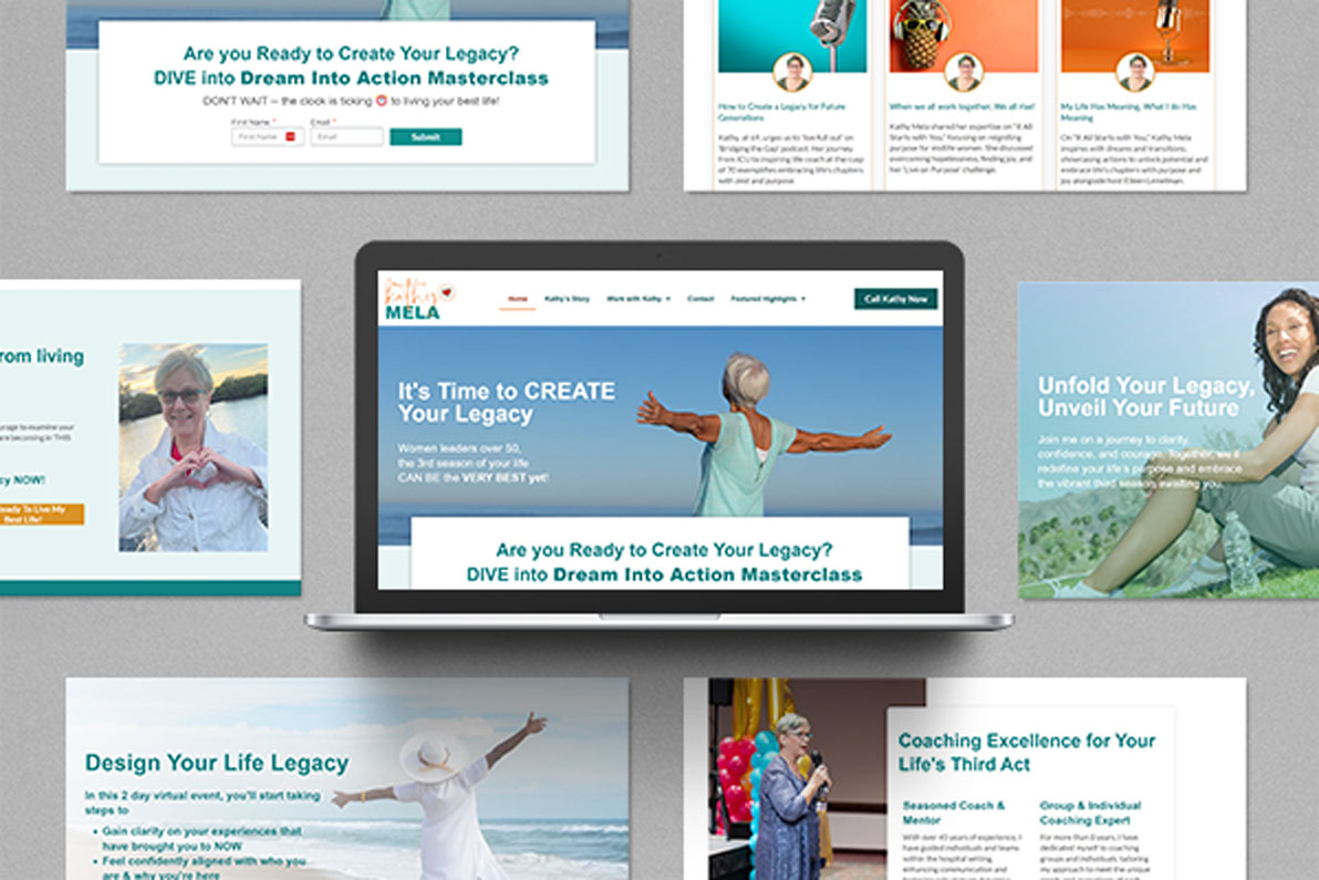 Kathy Mela website mockup